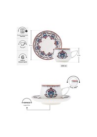 Resim Karaca Nakkaş 6 Kişilik Kahve Fincanı Takımı 100 ml 