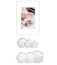 Resim Kitchen Design Lab Silikon Yuvarlak Borcam Kapağı 2 Boy - Silikon Streç Kapak Seti 6’lı 