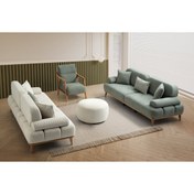 Resim Yuvaset Home Tera Ahşap Ayaklı 3 lü Kanepe 