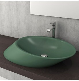 Resim Bocchi Vessel Çanak Lavabo 70 CM Mat Yeşil 