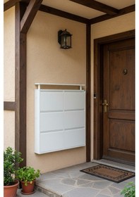 Resim Lıccıa Metal Ayakkabılık 3 Lü Yatay Model Beyaz 