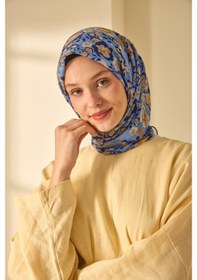 Resim Silk Home Soft Eşarp 73090-17 Çivit Mavi, Vizon, Gold, Gök Mavi 