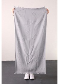 Resim Favora Trend %100 Pamuk Kabartmalı Plaj Havlusu - Gri 