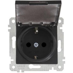 Resim Mutlusan Rita Siyah Topraklı Priz Kapaklı Çerçevesiz - 2200 610 0284 