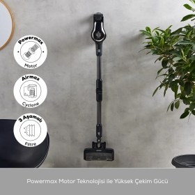 Resim Karaca Vantuz Power Force Pro 2 in 1 Şarj Edilebilir Dik Süpürge Matte Black Silver 