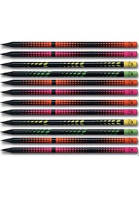 Resim Ağ Ve Iz Desenli Yuvarlak Kurşun Kalem Siyah Ahşap 12 Li Paket 5242115813 Nocolor-706da6bb 