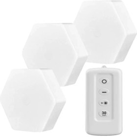 Resim MX-359 Üçlü Altıgen Kumandalı Pilli Dokunmatik Tezgah Altı LED Aydınlatma 