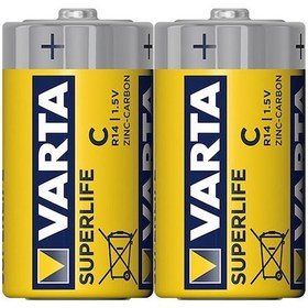 Resim Varta 2014 Superlife Çinko Karbon Orta Boy C Pil 2 x 12'li 