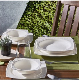 Resim Güral Porselen - Vivente 24 Parça 6 Kişilik Bone Yemek Takımı 