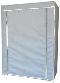 Resim Katlanabilir Gri Bez Dolap, 2 Raflı, Fermuarlı Kapak, 60 cm Genişlik 