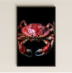 Resim Kırmızı Yengeç Tasarımlı Hiperrealist Şeffaf Pleksi Tablo 
