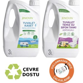 Resim Jenovin Sifon Temizliği Karavan & Tekne Tuvalet Wc Atık Kimyasalları Çam Kokulu 3L | Katı Atık Parçalama 