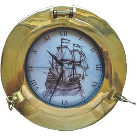 Resim Lumbozlu Yelkenli Motifli Duvar Saati Çap 30Cm Çok Renkli 