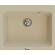 Resim POLEX Cristalüx Granit Evye P-N60 Bej Tezgah Altı Ve Tezgah Üstü Kare Mutfak Evyesi 61,5x51,8cm 