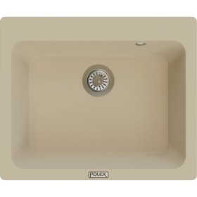 Resim POLEX Cristalüx Granit Evye P-N60 Bej Tezgah Altı Ve Tezgah Üstü Kare Mutfak Evyesi 61,5x51,8cm 