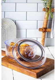 Resim Ny Home Krsital Kapaklı Yuvarlak Saklama Kabı 3 Lt Şeffaf 