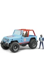 Resim Bruder Jeep Cross Safari Aracı Kasklı Pilotu Mavi BR02541 
