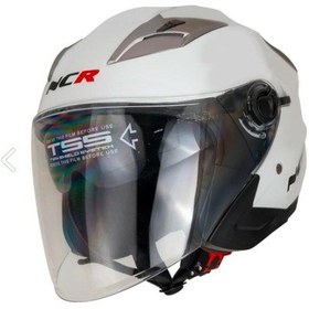 Resim Ncr Açık Yarım Güneş Vizörlü Kask Beyaz 