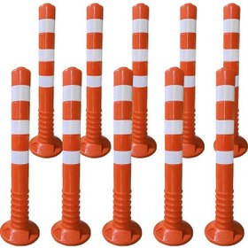 Resim Delinatör Plastik Şerit Ayırıcı Delinatör 75 Cm Trafik Delinatörü 10 Adet Sert Plastiktir 