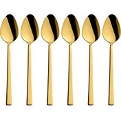 Resim Kitchen Design Lab Gold Parlak Çay Kaşığı Seti 6 Adet 18/10 Paslanmaz Çelik Kutulu 