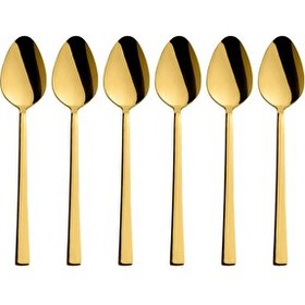 Resim Kitchen Design Lab Gold Parlak Çay Kaşığı Seti 6 Adet 18/10 Paslanmaz Çelik Kutulu 