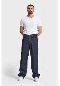 Resim Itsbasic Erkek İndigo Renk 7w5-50 Tt25 Relaxed Baggy Fit İç Boy 80cm Rahat Kesim %100 Koton Denim Jean 