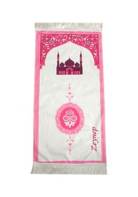 Resim Cami Desenli İsimli Çocuk Seccadesi - İsme Özel Nakışlı - Pembe Pembe 