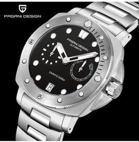 Resim Pagani Design Erkek 200m Su Geçirmez Çelik Saat Otomatik Mekanik Saat 41mm Safir Kristal Cam Siyah 