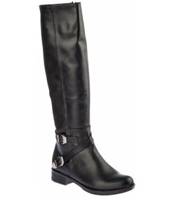 Resim Fox Shoes E726203409 Siyah Cilt Alçak Topuklu Kadın Çizme Siyah Cilt-suni Deri 