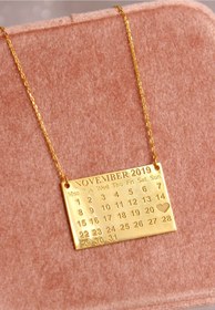 Resim GÜMÜŞ Has Altın Kaplama Takvim 925k Kolye 