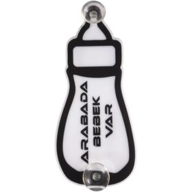 Resim HMNL Arabada Bebek Var Araba Stickeri Bebek Biberon Pleksi Vantuzlu 