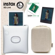 Resim Fujifilm Instax Sq Link Beyaz Yazıcı 10LU Square Film Kılıf ve Pleksi Çerçeve 