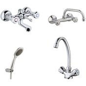 Resim Erce Klasik Banyo Lavabo + Eviye Bataryası Duş Takımı 