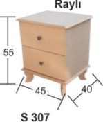 Resim ehobici Ahşap Raylı Komodin 45x40cm S-307 