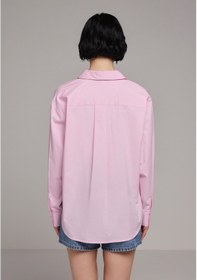 Resim Colin's Colins Boyfriend Fit Shirt Neck Düz Kadın Pembe Uzun Kol Gömlek Cl1080565 Q1.v1 Pın 