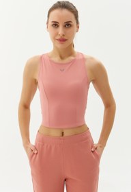 Resim bilcee Kadın Pudra Bisiklet Yaka Toparlayıcı Spor ve Günlük Destekli Crop Top Body Bra 9209 
