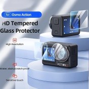 Resim 6’li 1 Arada DJI Osmo Action 5 Pro ve Action 4/3 için Temperli Cam Ön ve Arkalı Ekran Koruyucu Lens Kılıfı, Kamera Aksesuarı 