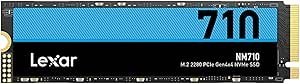 Resim Lexar NM710 2TB SSD, M.2 2280 PCIe Gen4x4 NVMe dahili SSD, 4850 MB/s'ye kadar okuma, 4500 MB/s yazma, PC, dizüstü PC ve oyuncu için dahili solid state drive (LNM710X002T-RNNNG) 