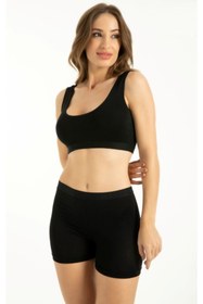 Resim by İGP Siyah Yumuşak Bambu Kısa Mini Tayt İç Giyim 