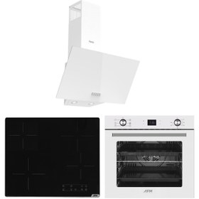 Resim AFM tech ve Ferre Marka/ Beyaz Vitroseramik Elektrikli Ankastre Set ( D087 + V6-04 + FM7701 ) 