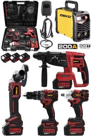 Resim DEKO TURKEY 200A İnvertör Kaynak Makinesi + Muhteşem 4'lü Usta Seti Matkap Kırıcı Delici Somun Sıkma Taşlama 