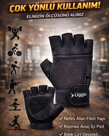 Resim Liggo Hyper Bilek Cırtlı Ağırlık Eldiveni Fitness Eldiveni Body Eldiveni Sporcu Eldiveni 