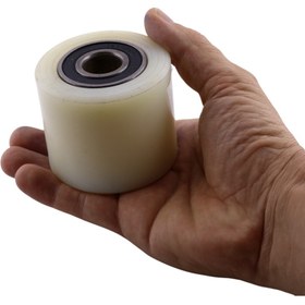 Resim Badem10 82x70x20 mm Transpalet Tekeri RPR Rulmanlı Bilyalı Beyaz Tekerlek Palet Taşıma Arabası Tekeri 