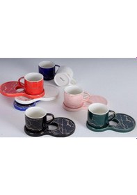 Resim Porselen 12 Parça 6 Kişilik Kahve Fincan Takımı Karışık Renk Tr3394 
