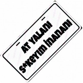 Resim At Yalanı Yazılı Sök-tak-pratik Vantuzlu Yeni Nesil Dekor Plaka 