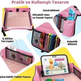 Resim Katlanabilir Taşınabilir Oyun Masası Çocuk Aktiviteleri Öğrenme Montessori - Mavi 