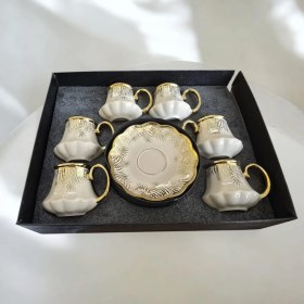 Resim İpek Porselen 6'lı Kahve Fincan Takımı 
