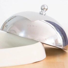 Resim Paslanmaz Çelik Tatlı Pasta Meyve Sunum Fanus – 16 cm 