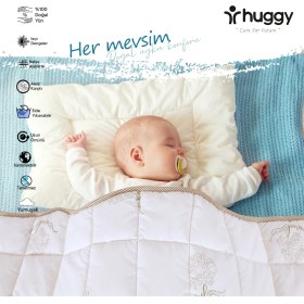 Resim Huggy %100 Yeni Zelenda Kuzu Yünü %100 Pamuk Kumaş 75X125 Bebek Yorganı 