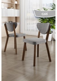 Resim Canisa Akort Serisi Mdf Sabit 80x130 Traverten Mutfak Masa Takımı 4 Gri Sandalye Traverten Masa Gri Sandalye 